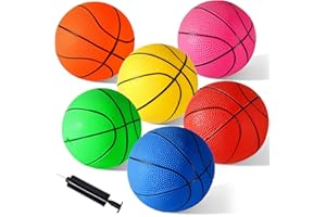 Shindel Mini Basketball, 6PCS 6.3 inches Basketballs with Pump for Birthday Gifts for Toddlers Kids, Playground Balls for Pool, Indoors, Outdoors