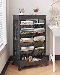 UMDONX Rolling Book Cart Double-Sided Large
