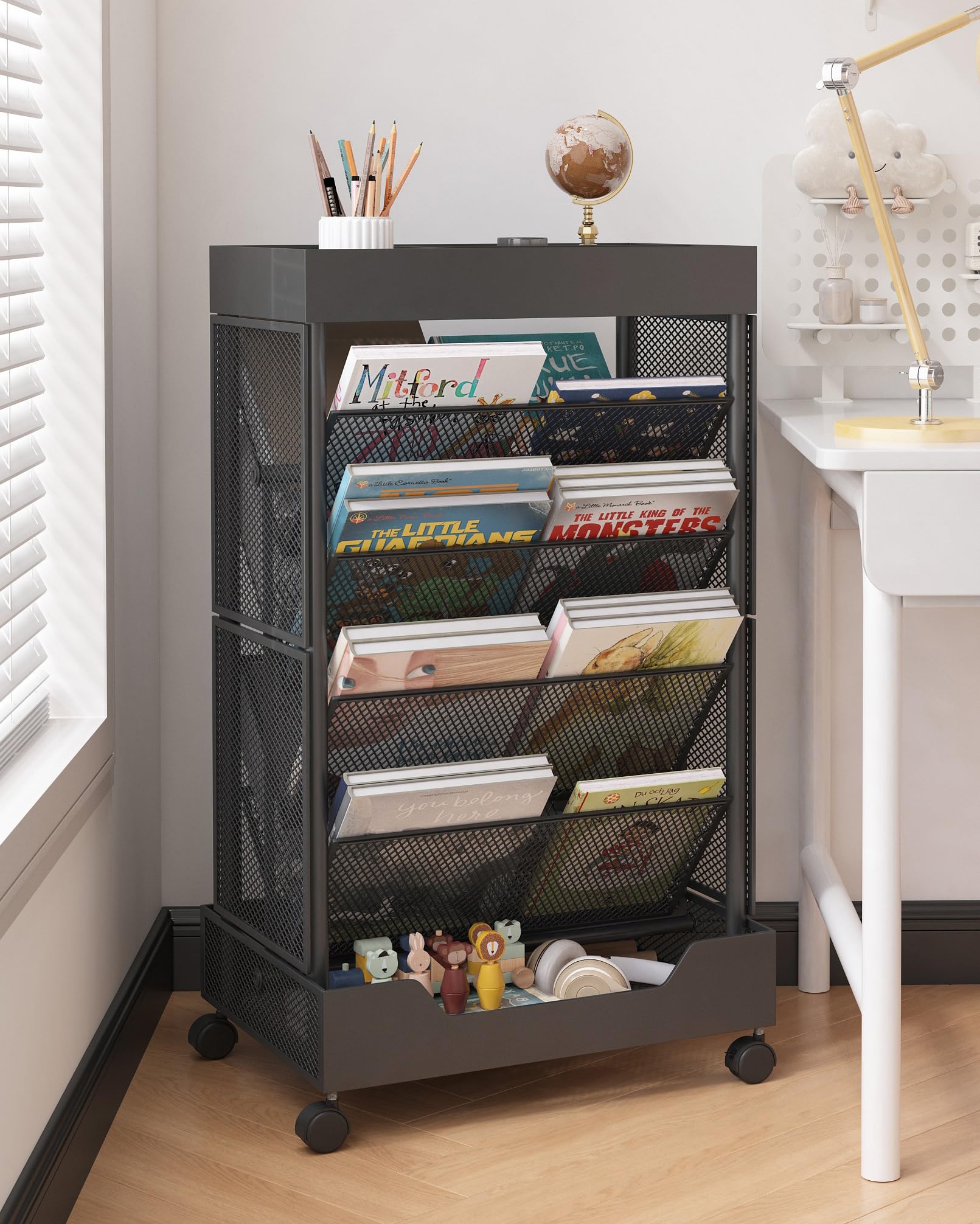 UMDONX Rolling Book Cart Double-Sided Large