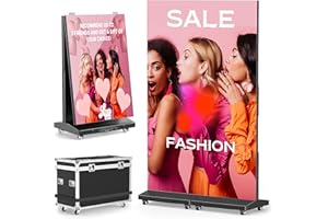 YIXZSWD Indoor LED Digital Signage Display with P1.86, LED Poster Screen Frameless Splicing, Advertising Display USB Plug-and-Play & Remote Control for Giant Commercial Events & Rentals (Black, 2-Panels)