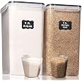 Shazo 2-Pack Extra Large Food Storage Containers - 11L Airtight Pantry Organizers For Flour, Rice & Bulk Foods