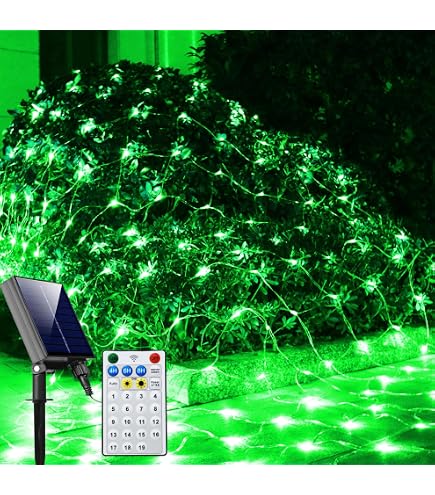 Led Lights With Timer Control Bush Net Lights Outdoor 204 LEDs Light Net Outdoor, 3 M X 2 M Net Fairy ...