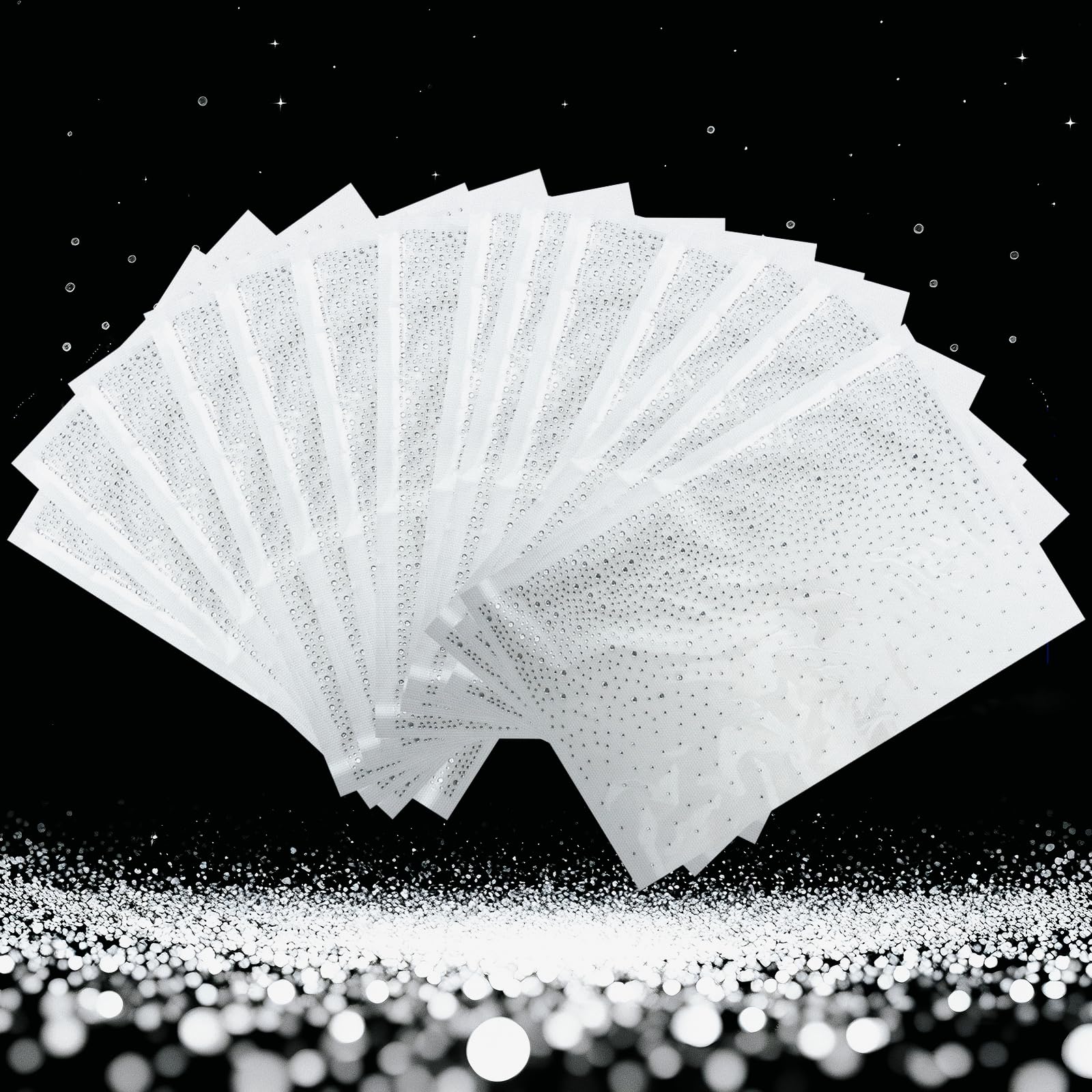 Photo 1 of 14 Sheets Iron on Rhinestone Sheets for Heat Press | Hotfix Rhinestone Transfers, Flat Round Crystal Decals, Glitter Gems Stickers, Iron on Patches for T-Shirts, Denim, Clothing, DIY Crafts