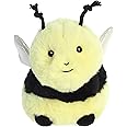 Aurora® Round Rolly Pet™ Bee Happy™ Stuffed Animal - Adorable Companions - On-The-Go Fun - Yellow 5 Inches