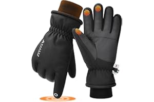 GXCROR Winter Waterproof Gloves for Men & Women, Touchscreen Cold Weather Gloves for Skiing, Snowboarding & Outdoor Work