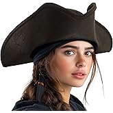 HOMELEX Adult Pirate Hat for Women Colonial Tricon Hat Halloween Costume Accessory