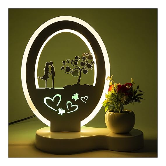 Avighna Romantic Night Light Desk Table Decoration Lamp for Bedroom, Living Room (White and Purple Led) (Romantic Night Light Desk Lamp 1)