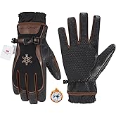 HANDLANDY Winter Work Gloves for Men Women, 3M Thinsulate Insulated Thermal Waterproof Skiing Hiking Cold Weather Gloves