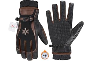 HANDLANDY Winter Work Gloves for Men Women, 3M Thinsulate Insulated Thermal Waterproof Skiing Hiking Cold Weather Gloves