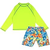 Kids Swim Set for Girls & Boys with Long Sleeve Rash Guard, Swim Shorts, Sunglasses for Ages 3-10 Years