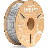 ELEGOO Rapid PETG Filament 1.75mm Gray 1KG, High Speed 30-600mm/s 3D Printer Filament Dimensional Accuracy +/- 0.02 mm, 1kg Cardboard Spool(2.2lbs) Fits for Most FDM 3D Printers