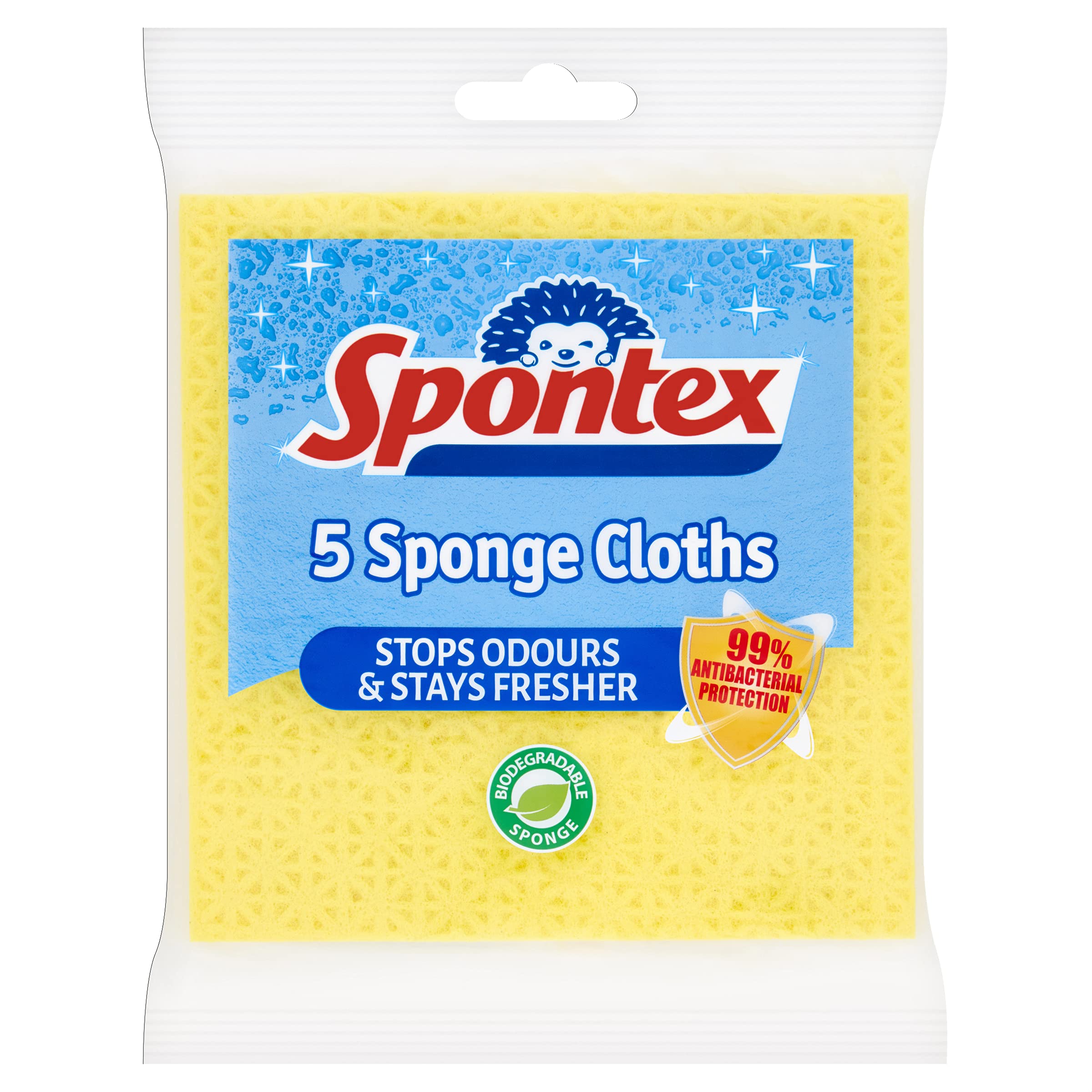 Spontex 5 Sponge Cloths, 19.4 x 18cm
