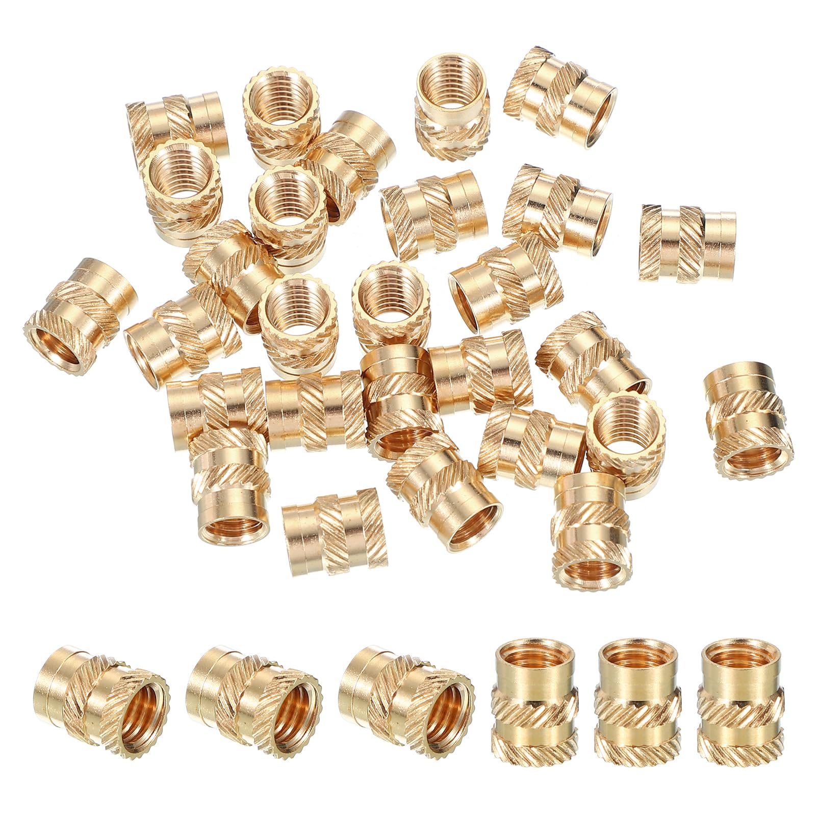 PATIKIL M8x12x10 mm Brass Threaded Insert, 70 Pcs Metric Knurled Nuts Heat Set Insert for Plastic 3D Printing Components