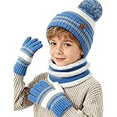 Kids Hat And Gloves Set, Toddler Winter Hat Beanie Scarf Neck Warmer Gaiter Gloves Mittens For Boys Girls Ages 6-8 5t