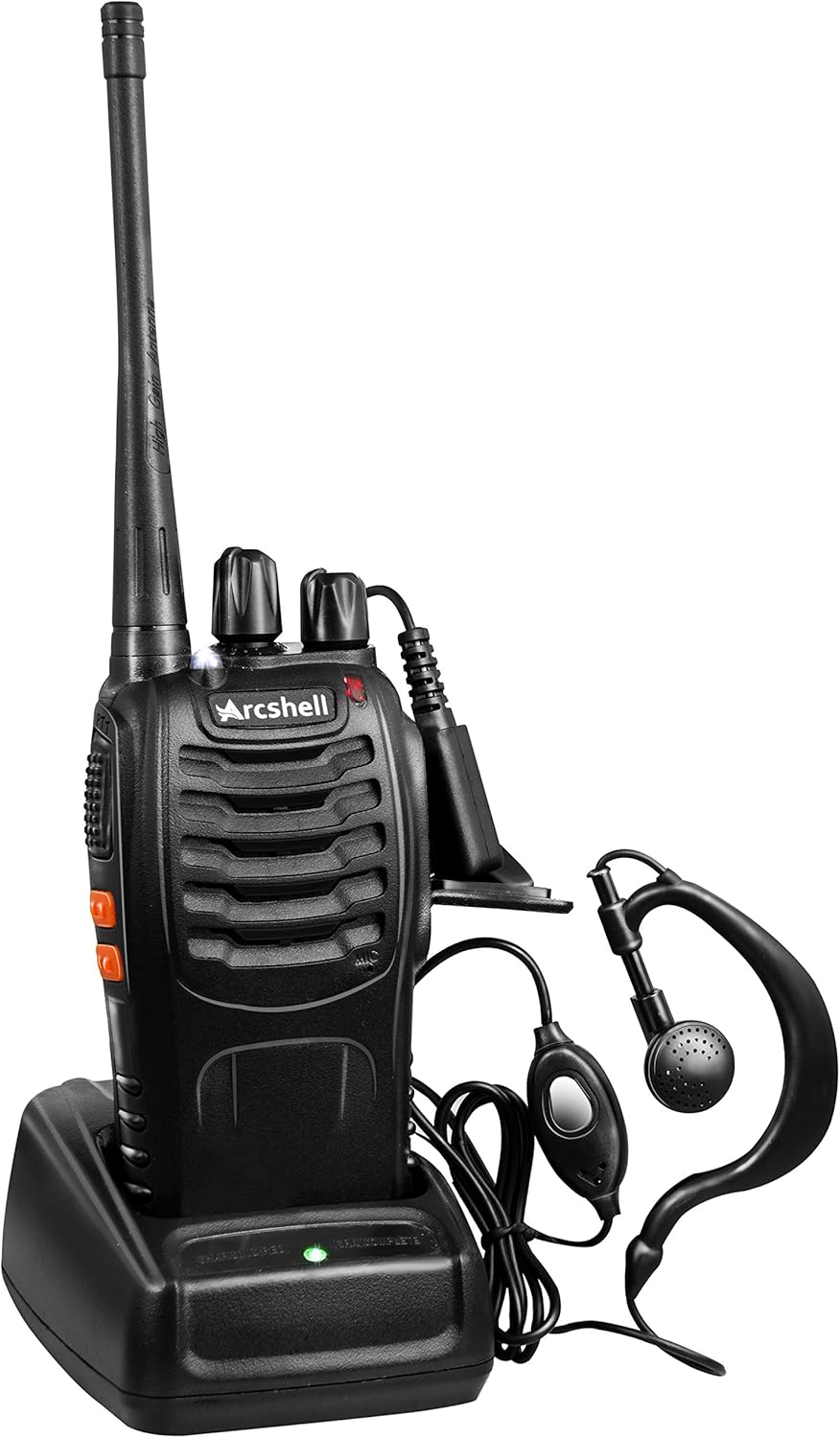 Arcshell Rechargeable Long Range Two-Way Radios with Earpiece 6 Pack UHF 400-470Mhz Walkie Talkies Li-ion Battery and Charger Included: Car Electronics