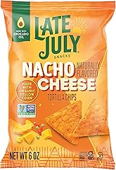 LATE JULY Snacks Nacho Cheese Tortilla Chips, 6 Oz Bag