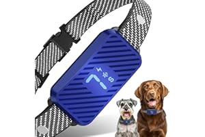 KJKZO Dog Bark Collar for Large Medium Small Dogs, Rechargeable No-Bark Collar, Smart Barking Collar, Effective Bark Collar with 7-Level Sensitivity, 3 Beep & Vibration Modes, Waterproof, Darkblue