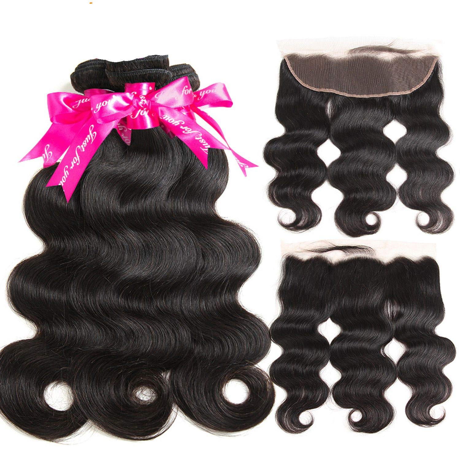 Amazon Com Body Wave Bundles With Closure Brazilian Hair Weave 2