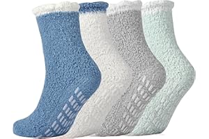 Jormatt Womens Fuzzy Socks Winter Slipper Socks Non-Slip Grip Fuzzy Socks Warm Non Slip Socks Soft Hospital Sock