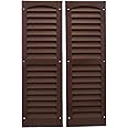 Shed Windows and More Louvered Shed Shutter or Playhouse Shutter, Brown 9" X 27", 1 Pair