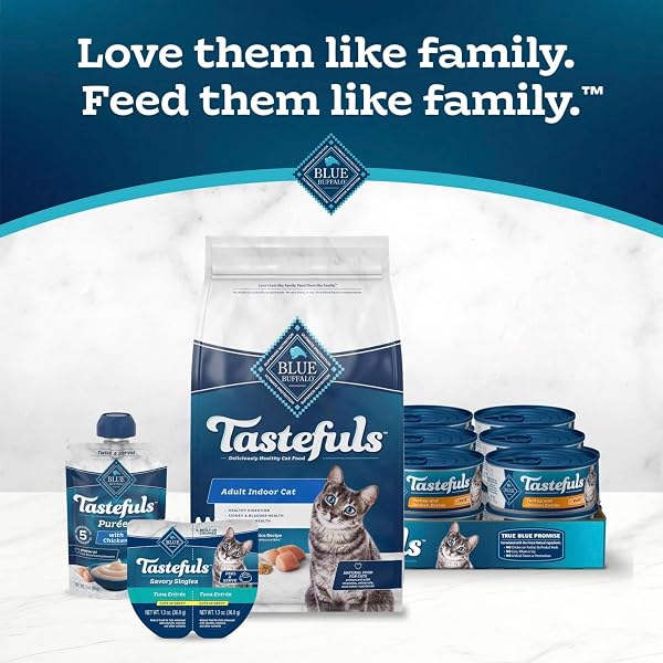 BLUE BUFFALO BLUE TASTEFULS NATURAL ADULT INDOOR CAT CHICKEN & BROWN RICE RECIPE FOOD FOR CATS 10 LB