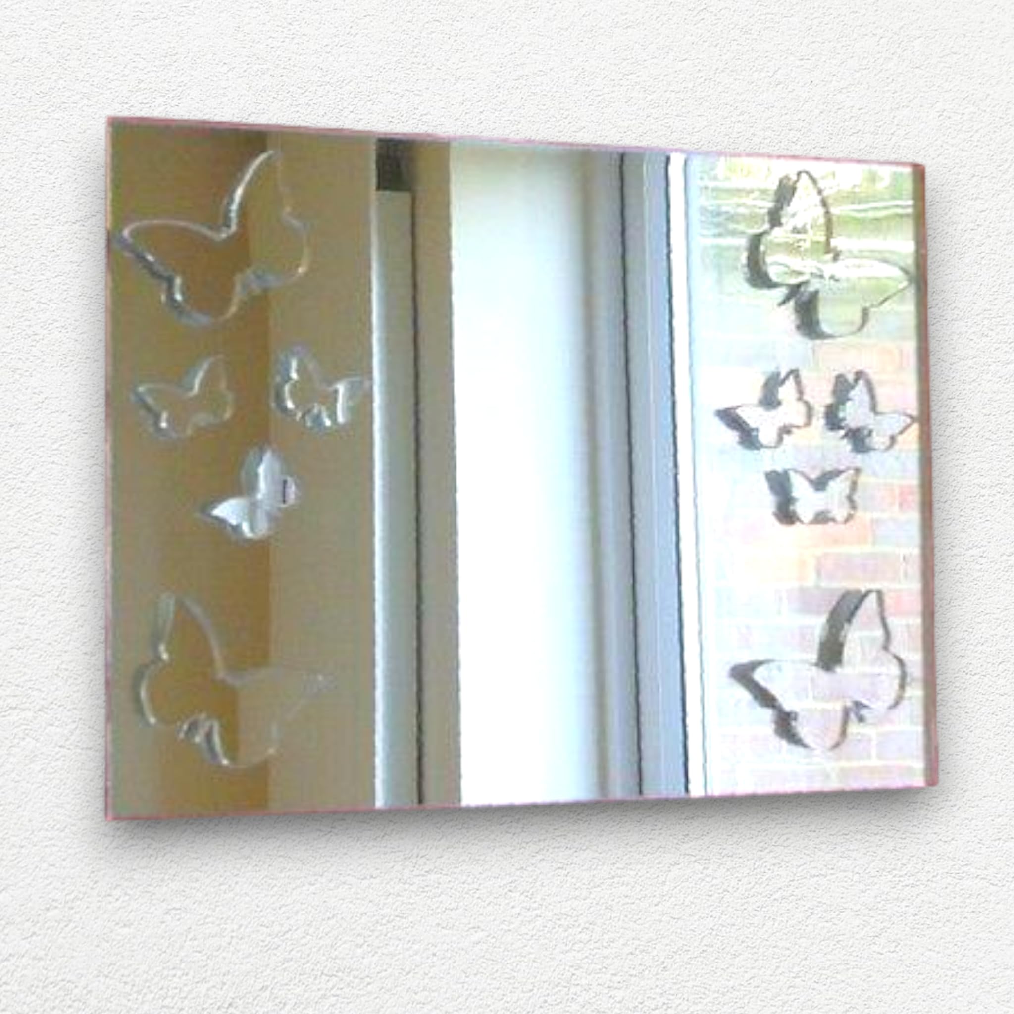 Rectangle Mirror 40cm x 60cm with 4 Large and 6 Baby Butterflies