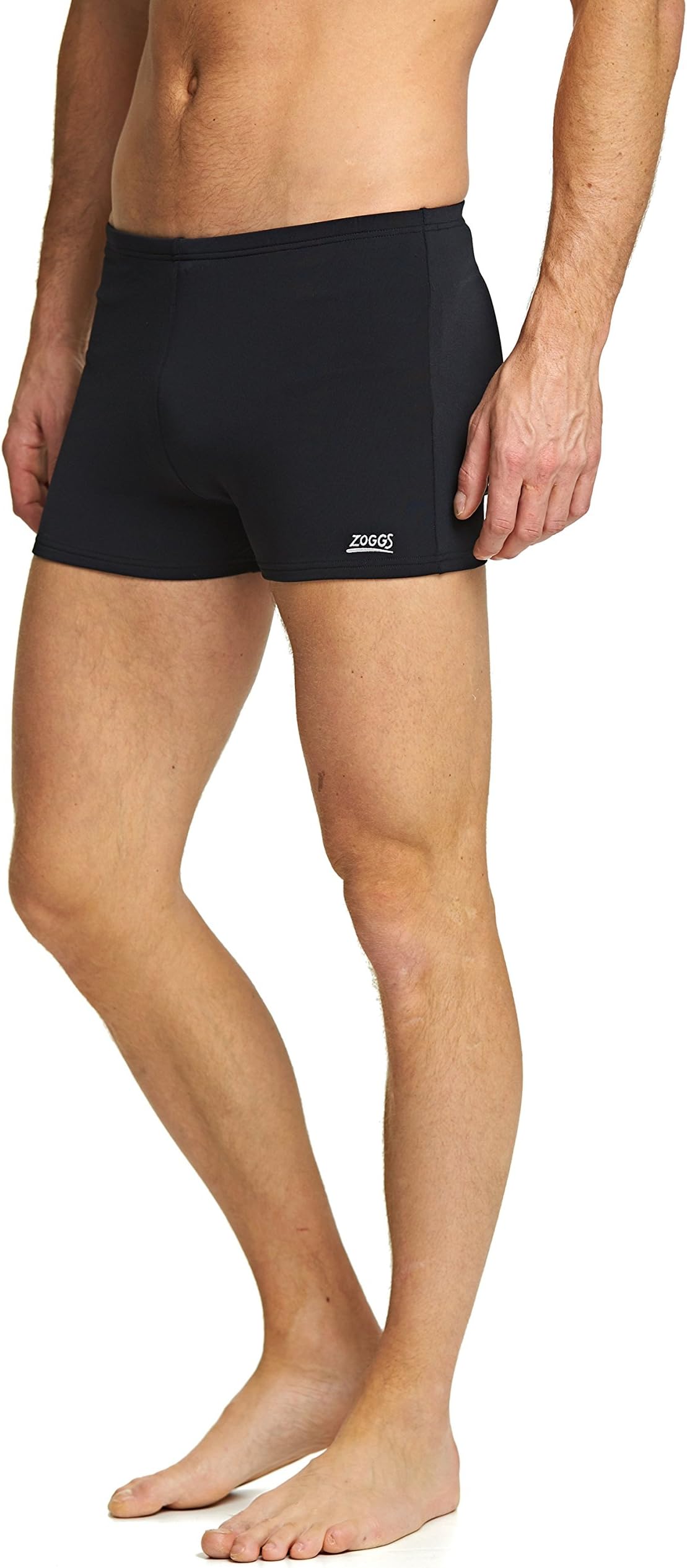 ZoggsMen's Cottesloe Hip Racer Swimming Trunks, Chlorine Resistant Fabric - Black, UK Size 38/95 cm