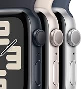 Apple Watch SE (2nd Gen, 2023) GPS 40mm Silver Aluminium Storm Blue Band view 3