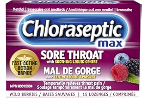 Chloraseptic Maximum Strength Sore Throat Lozenges with soothing liquid centre - Wild Berries, 15 lozenges