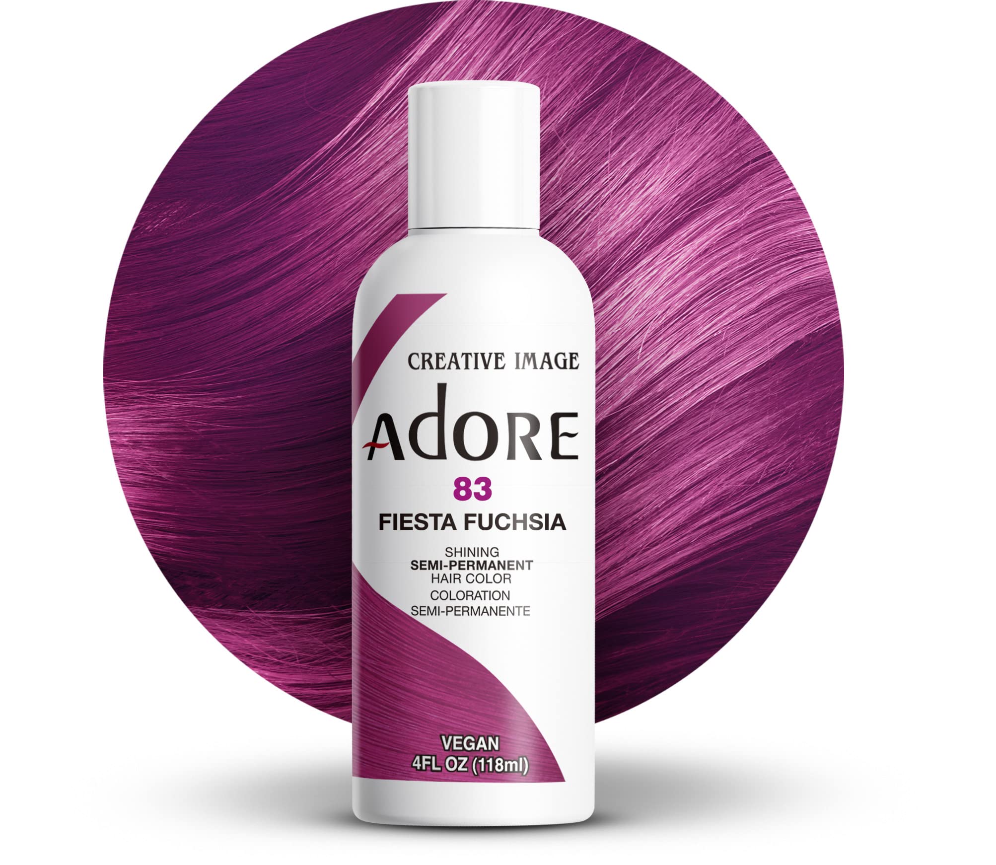 Adore Shining Semi Permanent Hair Colour, 83 Fiesta Fuchsia
