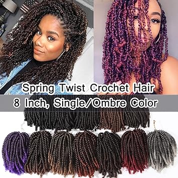Amazon Com Sego 4 Packs Spring Curls Crochet Hair Fluffy Twist 8