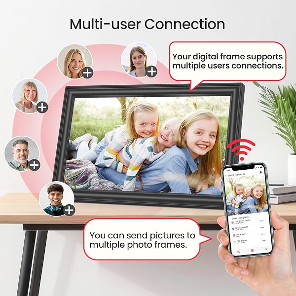 64GB 15.6″ FRAMEO DIGITAL PICTURE FRAME WIFI, LARGE ELECTRONIC PHOTO FRAMES 1920 X 1080 IPS FHD TOUCH SCREEN, SEND PHOTOS FROM YOUR PHONE FROM ANYWHERE, BEST GIFTS FOR PARENTS AND GRANDPARENTS