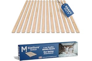 Meliusly SlatSure King Size Bunkie Board – Heavy Duty Vertical Bed Slats & Foldable Wooden Support Board for Sagging Mattress or Platform Bed Frame, Box Spring Alternative and Replacement