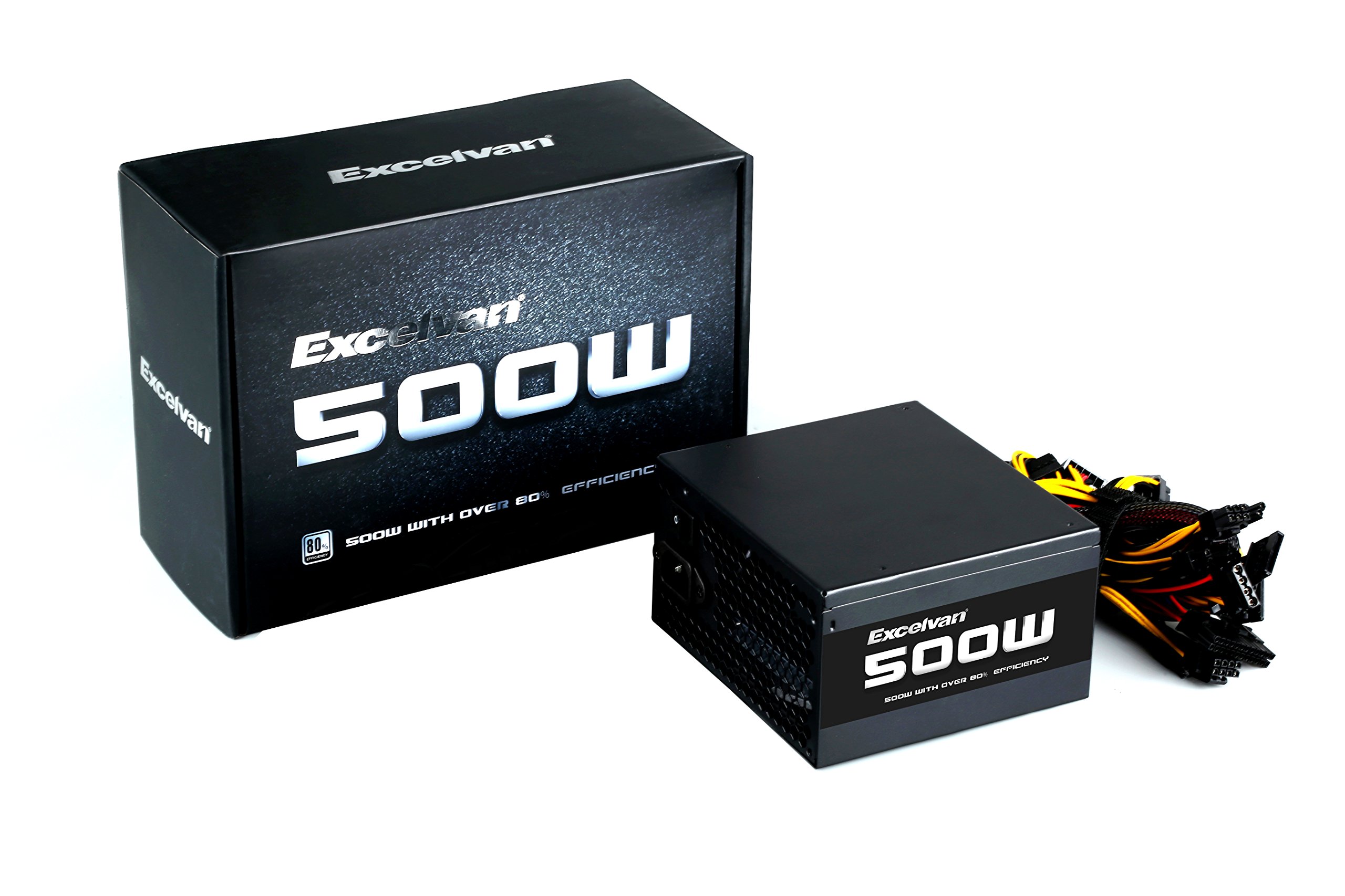 Excelvan ATX Computer Power Supply Desktop PC for Intel AMD PC SATA US (500W)