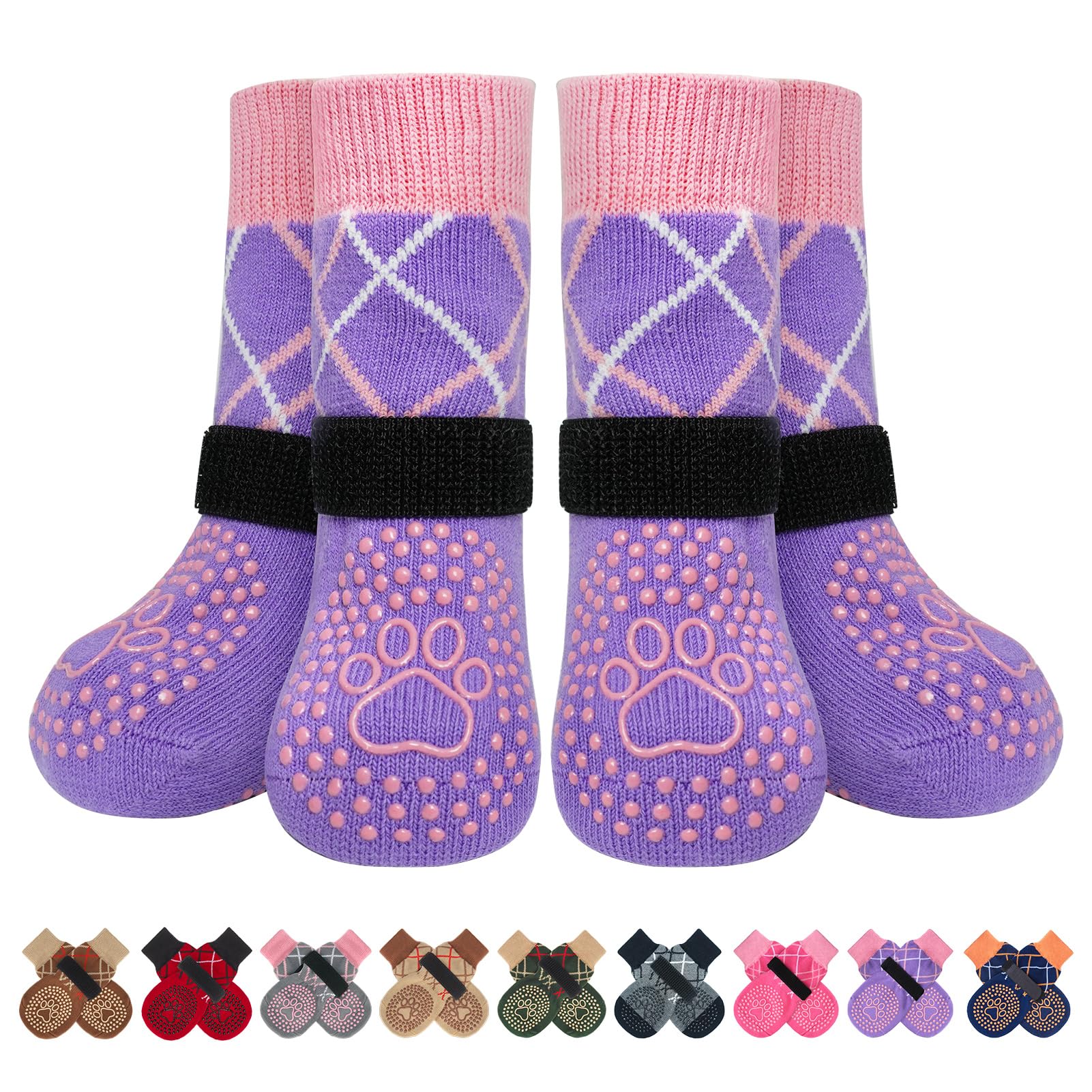 BEAUTYZOO Dog Socks to Avoid Licking Paws for Hardwood Floors, Anti-Slip, Dog Shoes for Warm/Cold Flooring, Non-Slip Boots and Paw Protectors with โ image 1