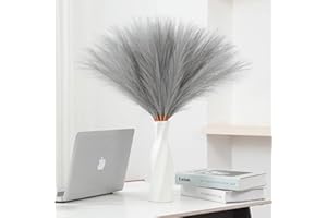 Wttisel 30pcs 22" Grey Pampas Grass - Faux Pampas Grass Decor Pompas Floral Arrangement and Vase Filler for Boho Home Wedding Mothers Day Decoration