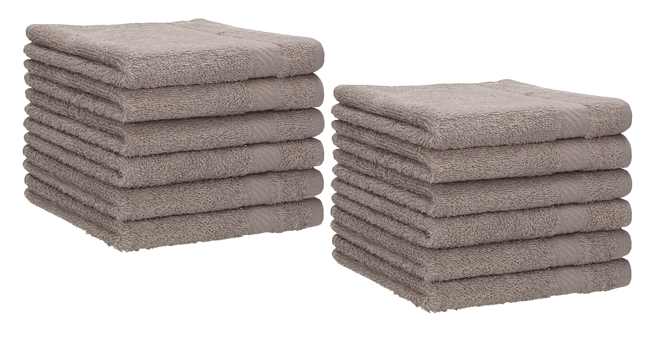 Betz Pack of 12 Guest Towels PALERMO 30x50 cm 100% Cotton (stone)