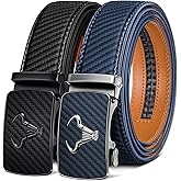 BULLIANT Men belt 2Pack,Leather Ratchet Belt for Gift Men Dress Casual Jeans 1 3/8",Cut for Fit