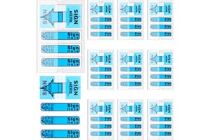 KOGCMEETL 10 Pack 1000 Pieces Sign Here Tabs Sign Here Stickers Sign Here Date Stickers Flags Adhesive Message Flags for Notary Books Paper (Blue)
