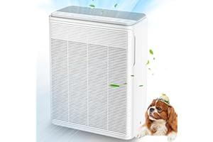 AIUZLK Air Purifiers for Home Large Room Up to 2000 sqft,Powerful 24W Moter,For Pets Dander Hair Smoke Odor Wildfire,0.1 Micron H13 HEPA Filter,22dB Low Noise Bedroom,Room Air Purifiers (White)