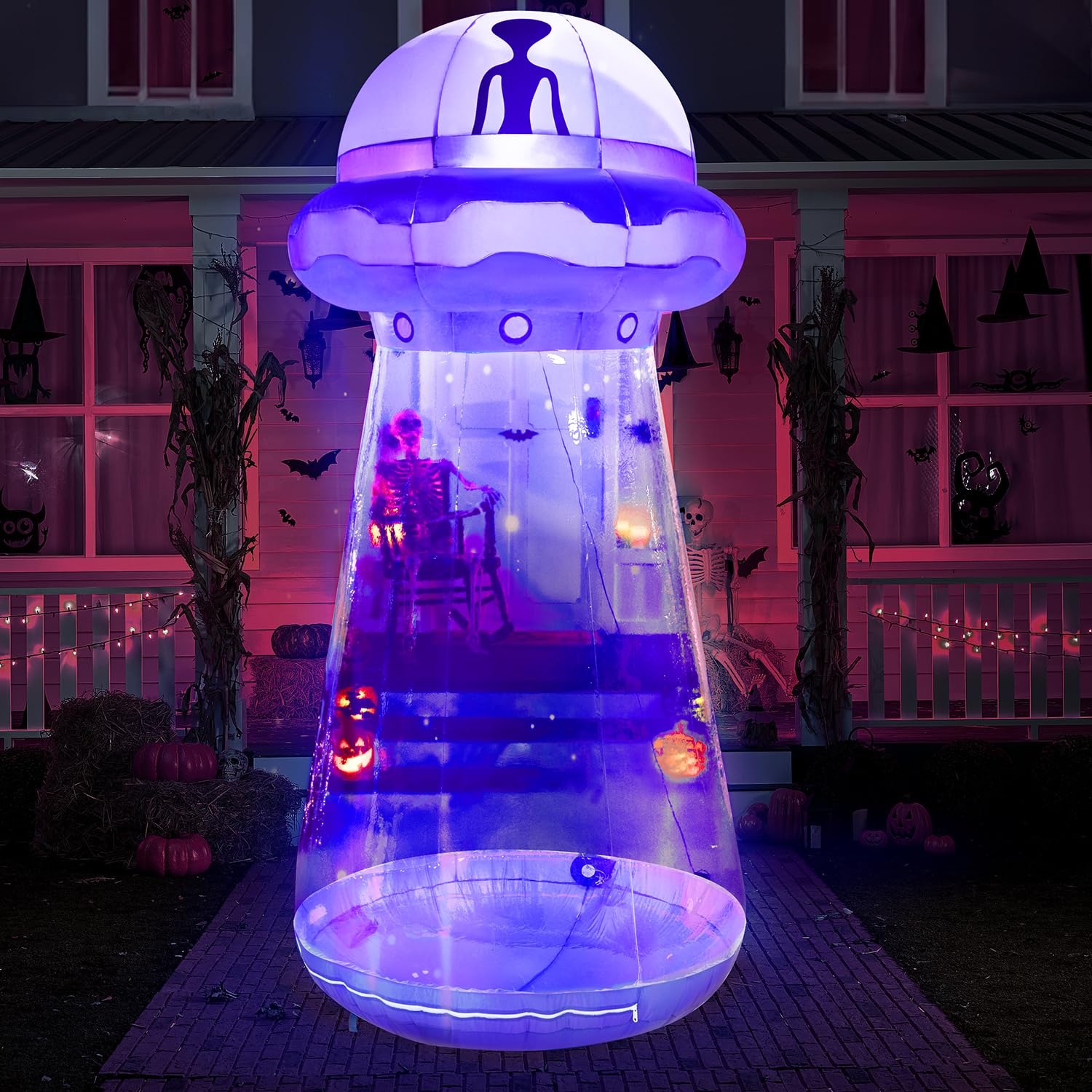 Joiedomi Halloween Inflatable UFO Decoration, 9 FT