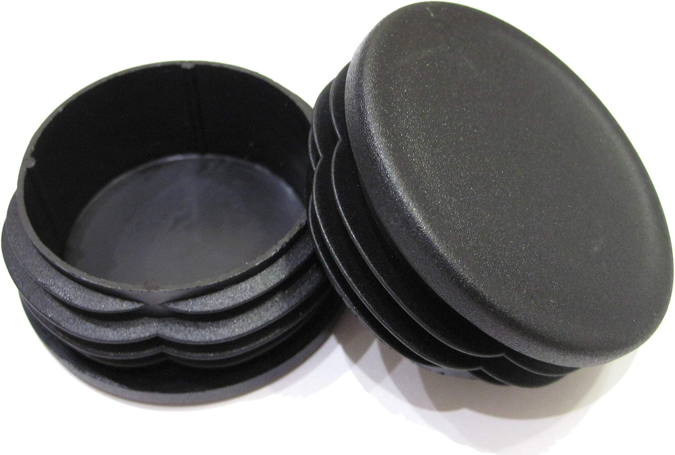 2pcs Pack: 2 1/2 Inch Round Black Plastic End Cap (for Hole Size from 2 1/4 to 2 3/8 inches), Cover for Steel Fence Post, Furniture Finishing Plug