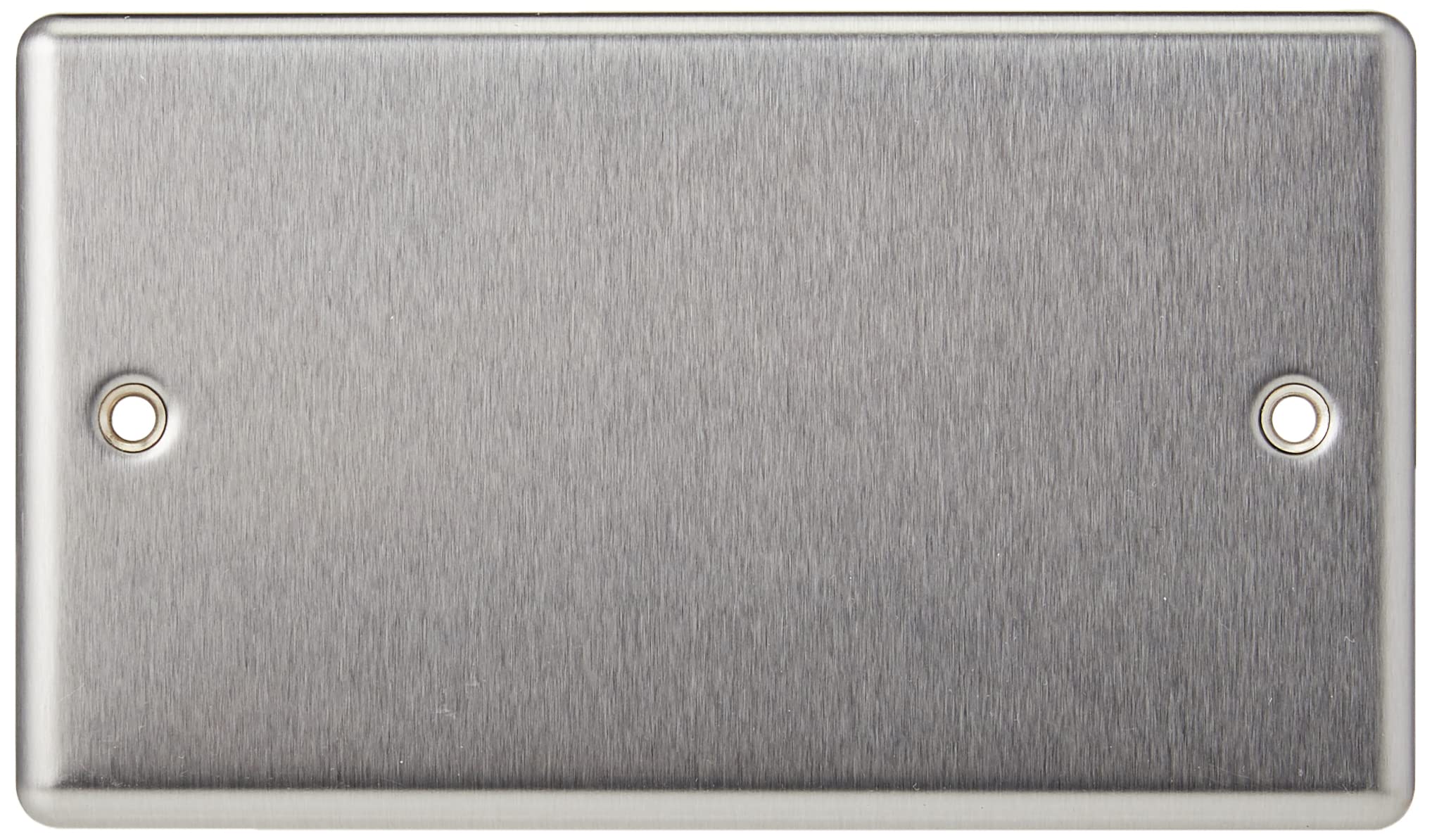 Knightsbridge CL86BC 2G Rounded Edge Brushed Chrome Blanking Plate, Silver