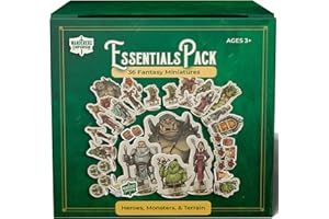 Wanderers Emporium Hard Flat Minis for DND Miniatures with Bases | 28mm - 32mm Scale Dungeons and Dragons Starter Set 5e (Essentials Pack, 36, Miniatures)