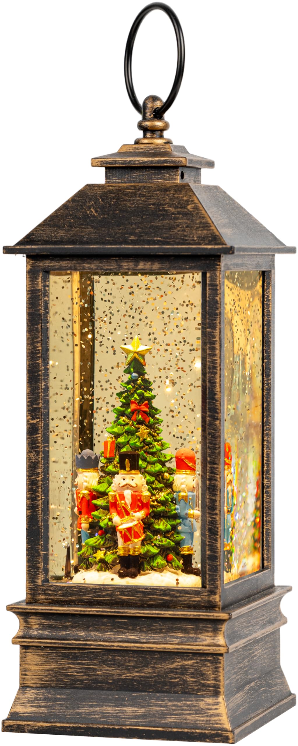 Photo 1 of 10'' Nutcracker Snow Globe, Musical Christmas Water Lantern with Swirling Glittering Home Decoration and Gift, Battery Operated or USB Powered