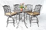 Mandalay Outdoor Patio 5pc Bar Set 48" Dark Bronze