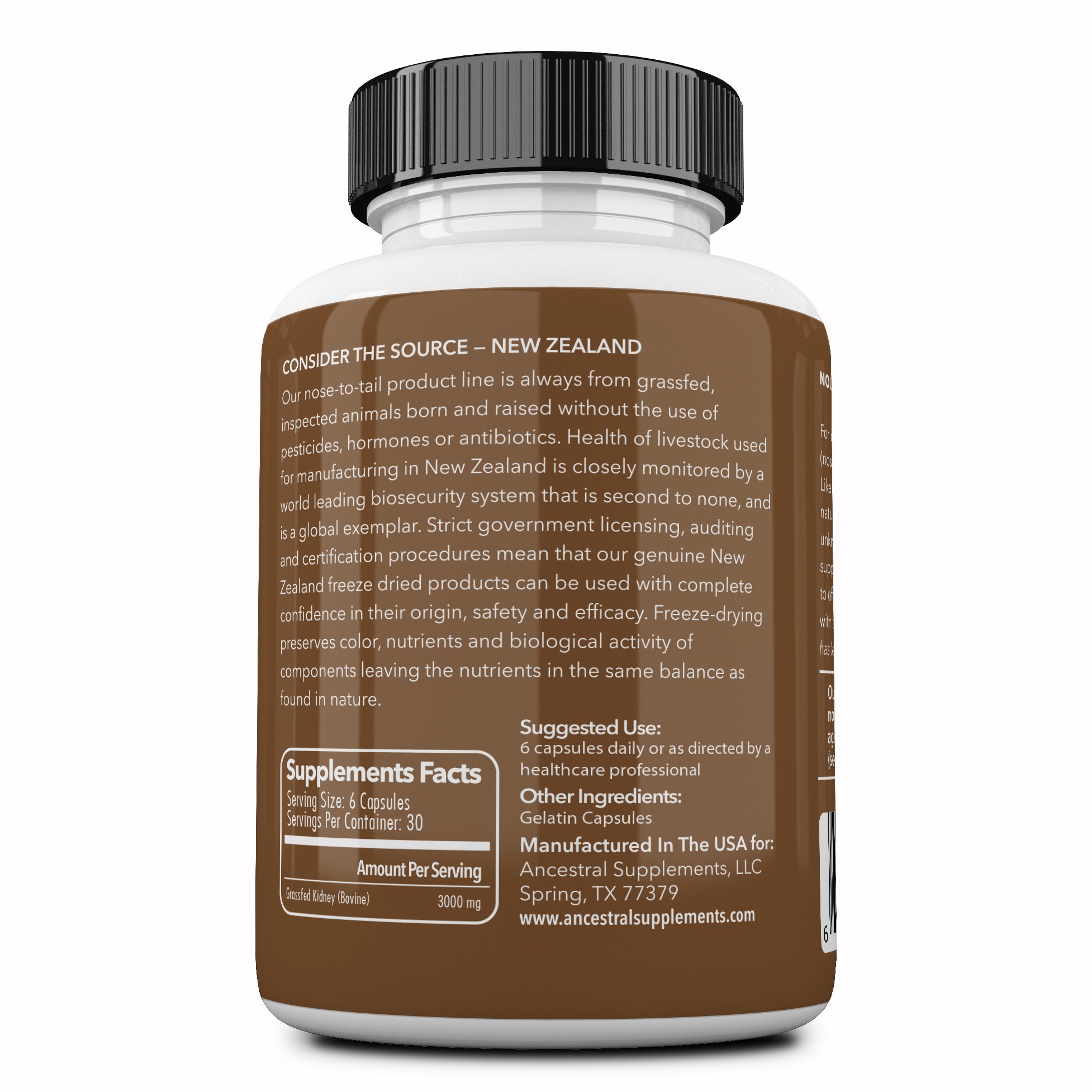 Ancestral Supplements Kidney (High in Selenium, B12, DAO) — Supports