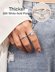 Oivley 3CT Radiant Cut Engagement Rings for
