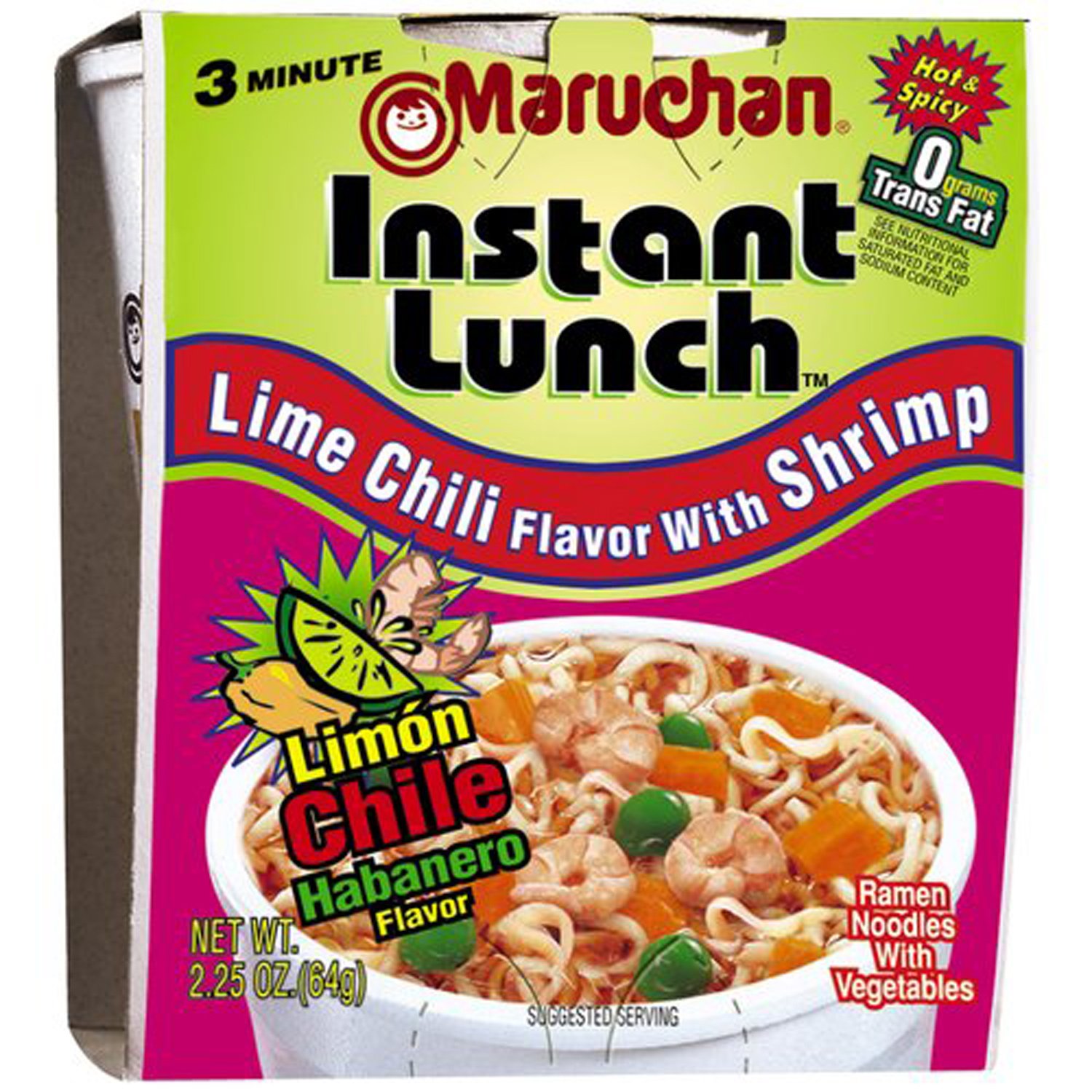 Maruchan instant Lime chili flavor lunch with shrimp (041789001154)