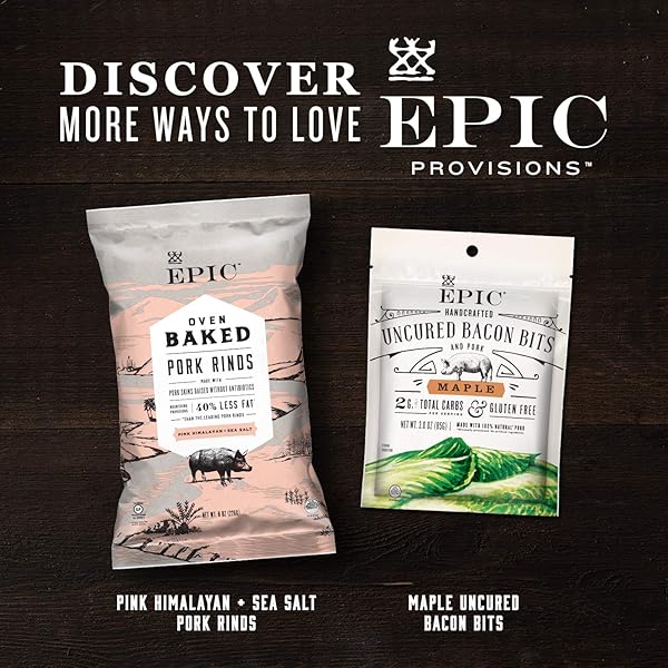 EPIC UNCURED BACON AND PORK BARS, PALEO FRIENDLY, PROTEIN SNACKS, 12 CT, 18 OZ